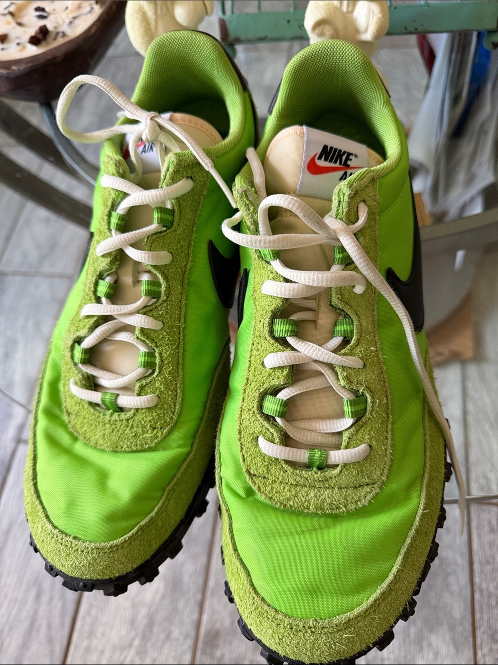 Nike Bright Green and Black Men's Athletic Trail Sneakers - Picture 3 of 6